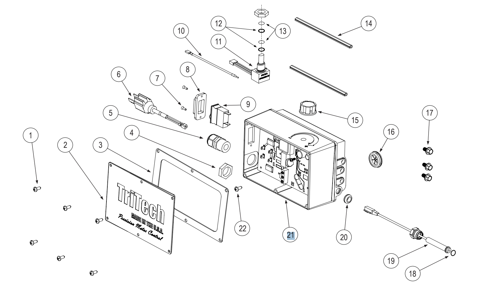 TriTech Steuerplatine & Gehäuse 110V T4 – Ersatzteil